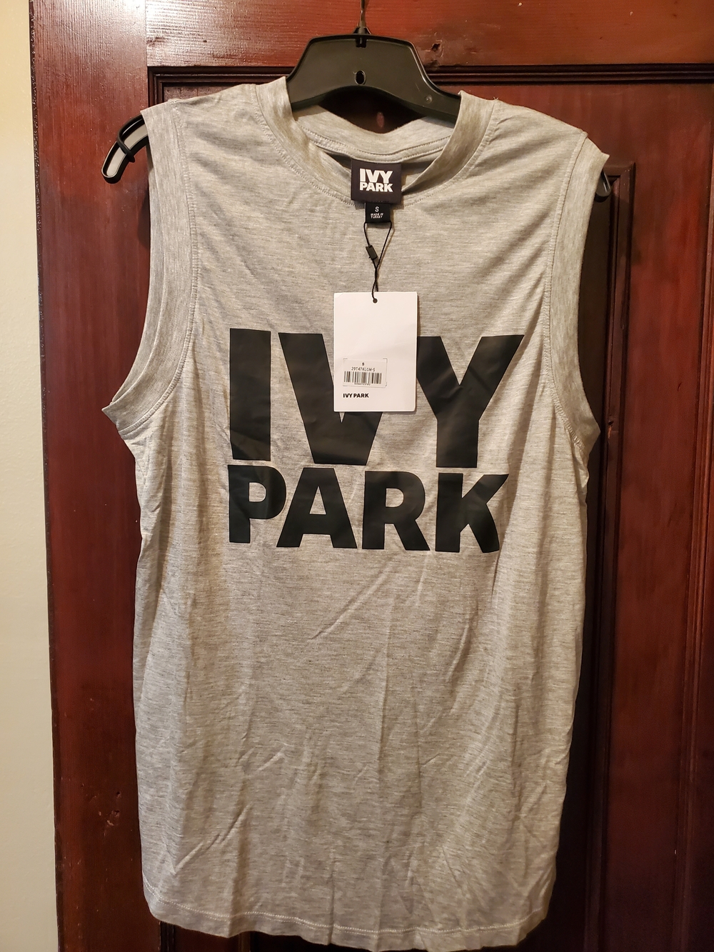 IVY PARK Grey Tee with Black Logo